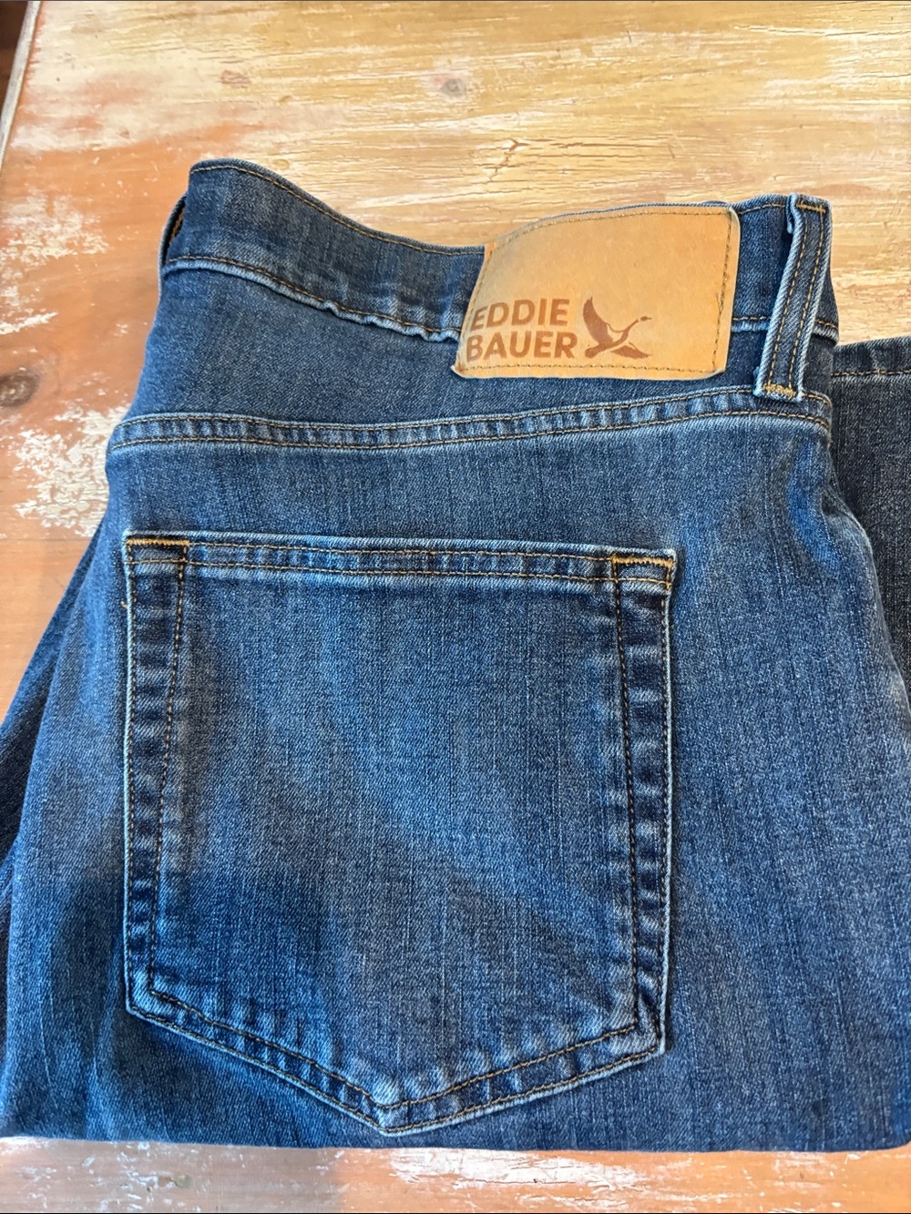 Eddie Bauer Classic Straight-Leg Jeans in Blue Denim